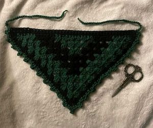 Crochet Bandana - Green & Black