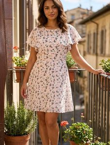 Pantaloons Floral Nude Pink Summer Midi Dress