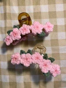 Cute Pink Flower Claw Clips