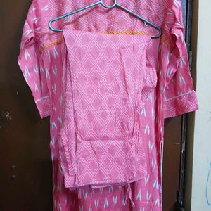 Pink Printed Kurta Set with Pants