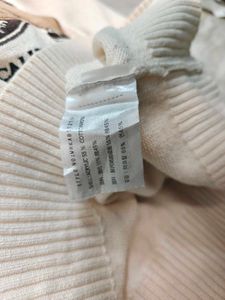 Cream Teddy Bear Knit Sweater