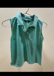 SALE 2 Trendy Tops - Teal Polo &amp; Swirl Print Tee