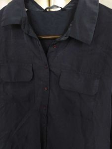Stylish Navy Blue Button-Up Shirt