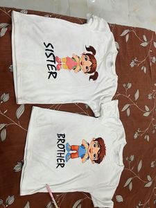 Cute Brother-Sister T-Shirt Set (Combo Pack)