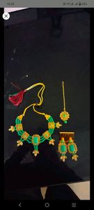 Blue Stone Necklace Set with Earrings