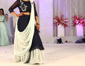 Elegant Navy Blue Lehenga Choli