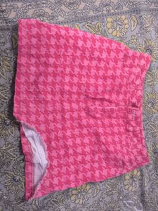 Pink Houndstooth Skirt