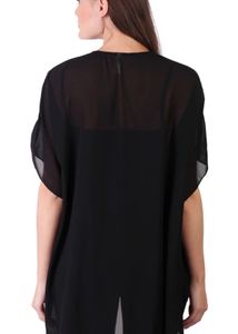 Chic Embroidered Black Shrug