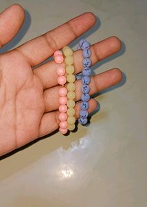 Handmade Stack Of 3 Beautiful Beaded Bracelet