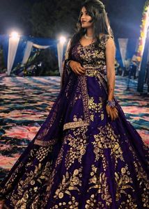 Royal Purple Embroidered Lehenga Choli