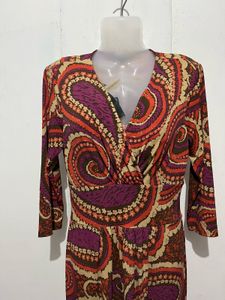 Paisley Print Wrap Dress