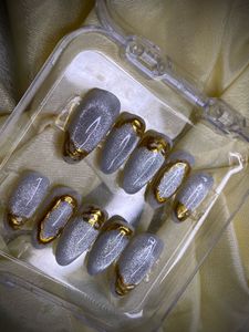 Silver Chrome Luxe Cat Eye Press-On Nails