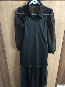 Elegant Black Sheer Midi Dress