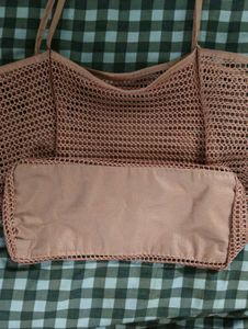 Summer Beach Stylish Mesh Woven Tote Bag