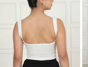 Sparkling White Cropped Tank Top