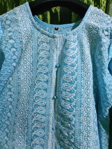 Elegant Blue Embroidered Kurta Set