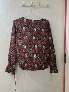 Boho Floral Print Long Sleeve Top