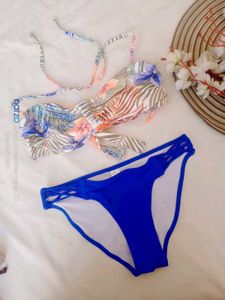 BOZZO Bikini Set - Floral &amp; Blue