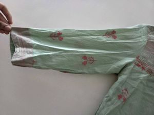 Elegant Mint Green Embroidered Kurta