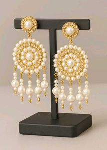 Pearl Drop Statement Earrings