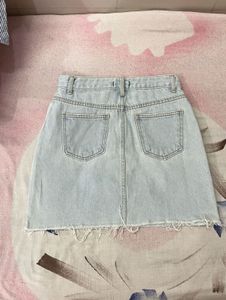 Light Wash Denim Mini Skirt
