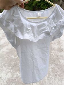 Chic Ruffled White Top.