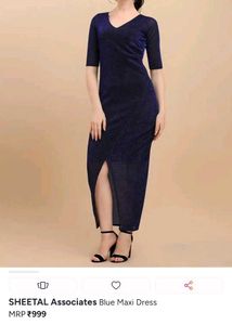 Sparkling Navy Blue Maxi Dress