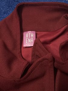 Burgundy Open Front Blazer