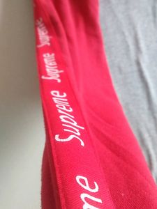 L size SUPREME red-grey sweatshirt for men
