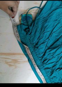 Boho Teal Maxi Skirt with Tassels