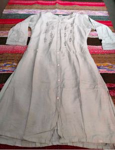 Light Blue Embroidered Kurta