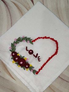 Hand Embroidered Love Handkerchief