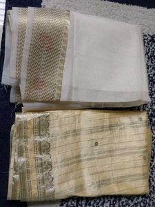 Elegant Off-White & Beige blouse material