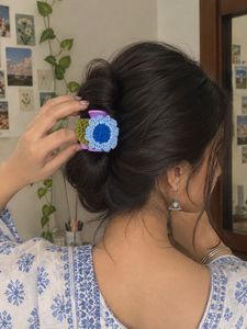 Crochet Flower Hair Claw Clip