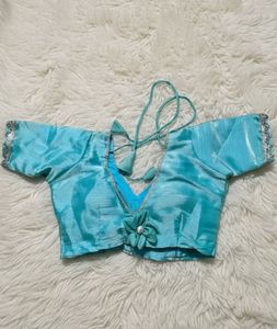 Teal Blouse with Silver Detail