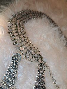 oxidised earring and necklace