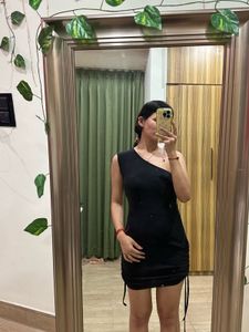 Chic Black Ruched Dress