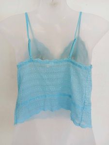 Blue Lace Bralette Camisole Top