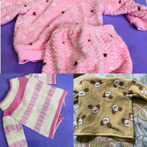 combo of 3 woollen set unisex Cute Baby Girls Slee