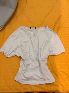 Stylish Women's Light Blue Button Top