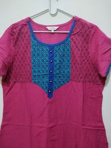 Aaboli Pink Polka Dot Kurta With Sequined Work