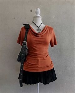 🍊ɞ˚‧ orange cowl neck top