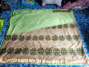 🔴 Premium Super Net Embroidered Saree With Petico