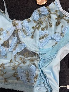 Dreamy Blue Butterfly Corset Top