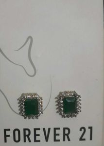 Forever 21 Green Stone Stud Earrings