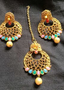 Gold Tone Ethnic Jewellery Set