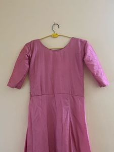 Elegant Pink Embroidered Gown