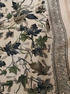 leaf print saree