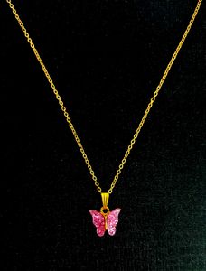 Sparkly Butterfly Pendant Necklace