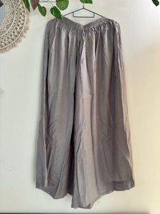 Ash Grey Embellished Neckline Suit pallazo set